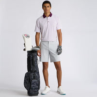 G/FORE Golf Shirt - Herringbone Stripe Tech Jersey - Dark Plum AW26