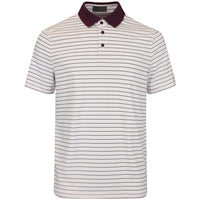 G/FORE Golf Shirt - Herringbone Stripe Tech Jersey - Dark Plum AW26