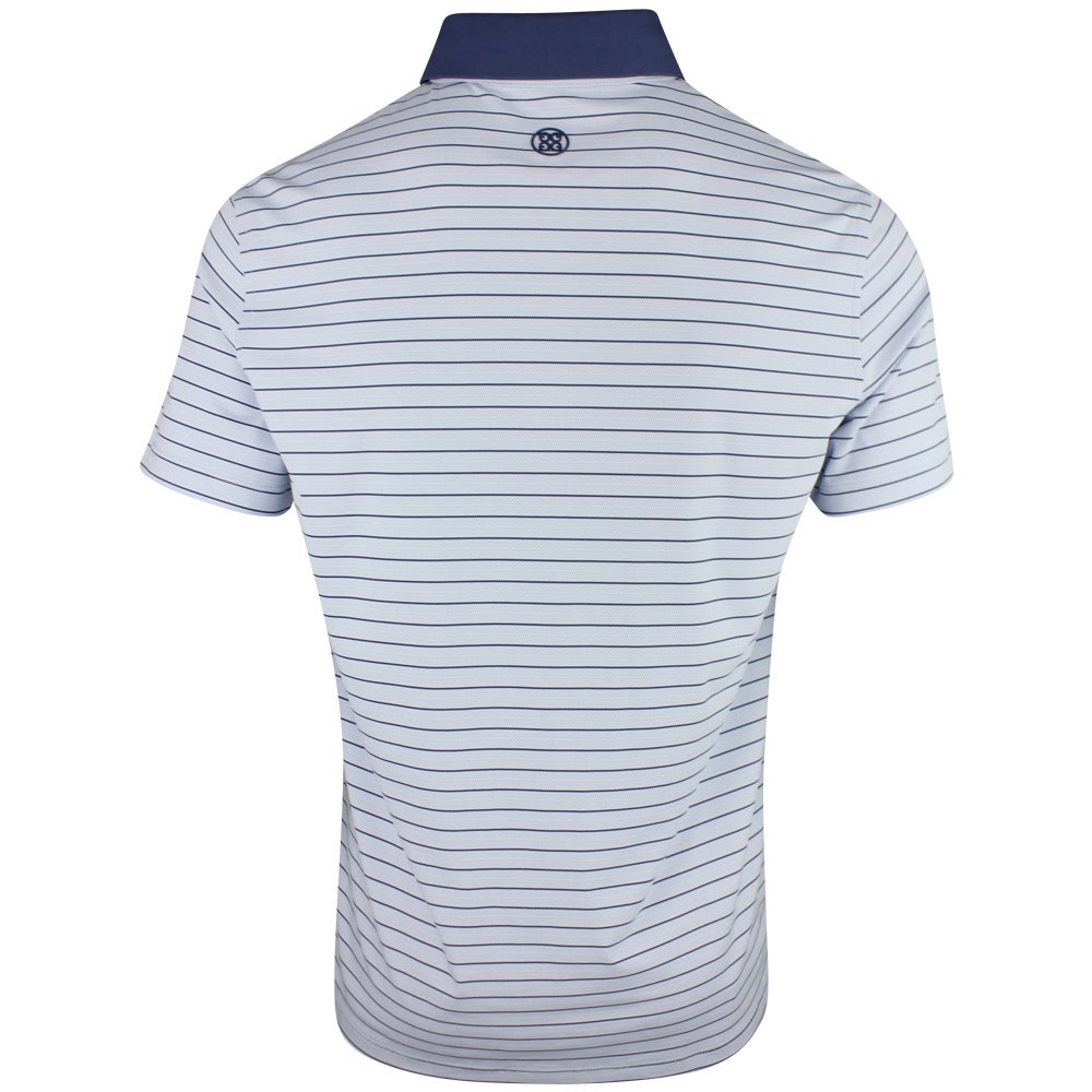 G/FORE Golf Shirt - Herringbone Stripe Tech Jersey Polo - Willow SS26