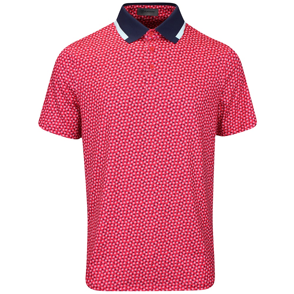 G/FORE Golf Shirt - Three G'S Tech Jersey Polo - Lava FA25