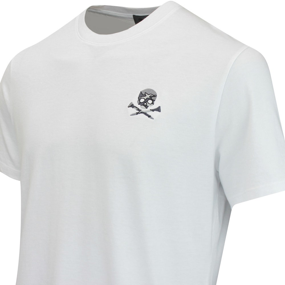 G/FORE Golf T-Shirt - Camo Skull & Tee's Tee - Snow FA25