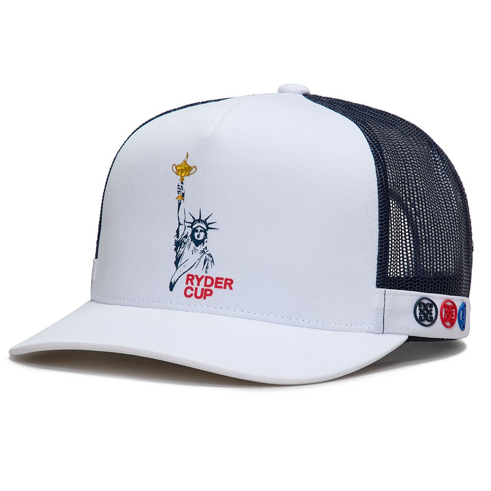 G/FORE x Ryder Cup Golf Cap - RC Statue Trucker - Snow 2025
