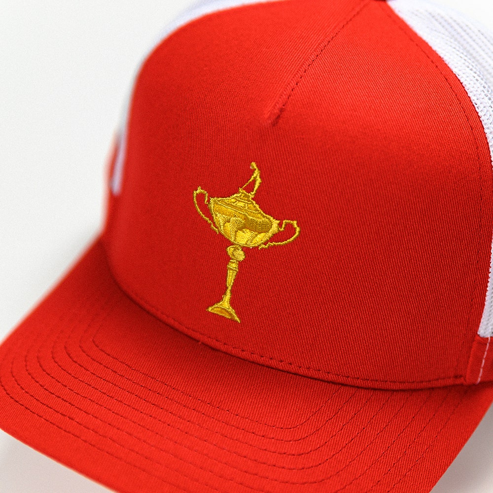 G/FORE x Ryder Cup Golf Cap - RC Trophy Trucker - Poppy 2025