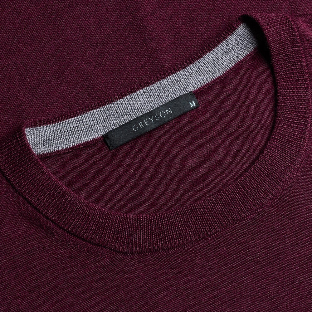 Greyson Golf Jumper - Saratoga Crew Neck - Merlot AW26