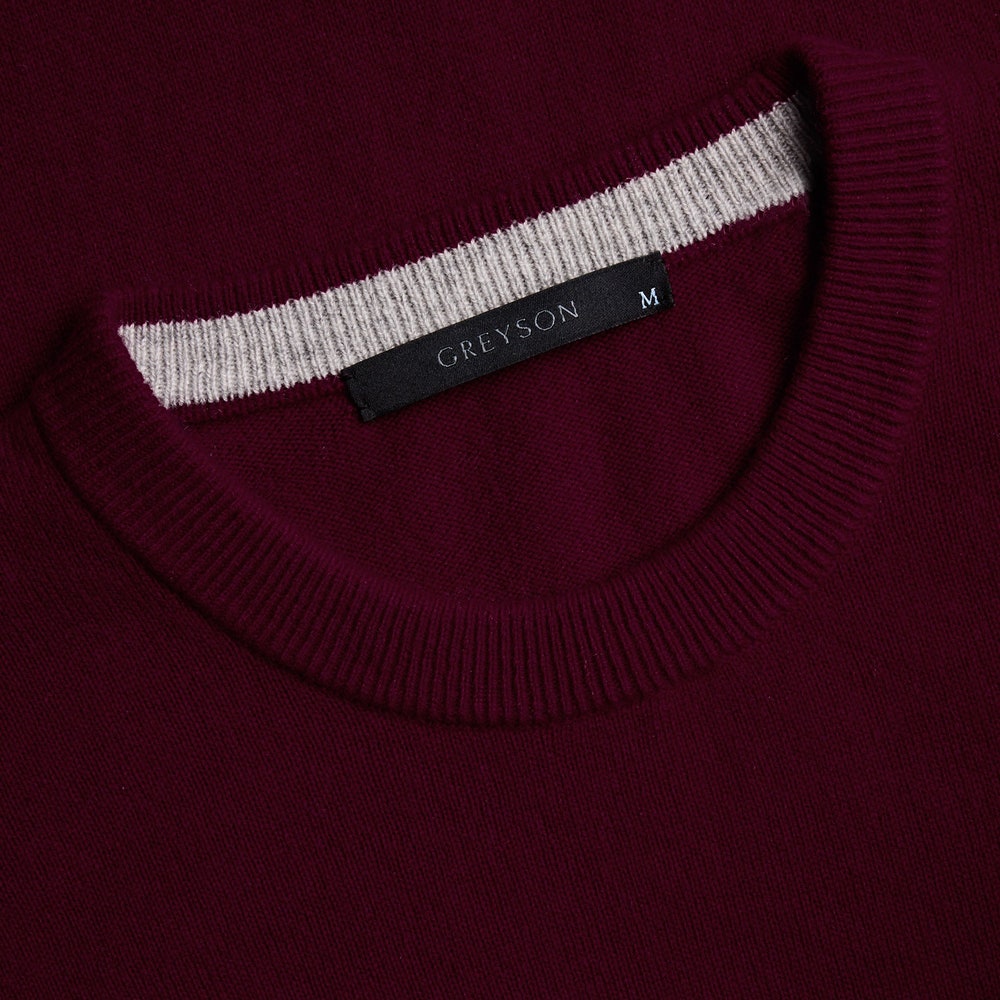 Greyson Golf Mid Layer - Tomahawk Cashmere Crew - Anthurium SS26