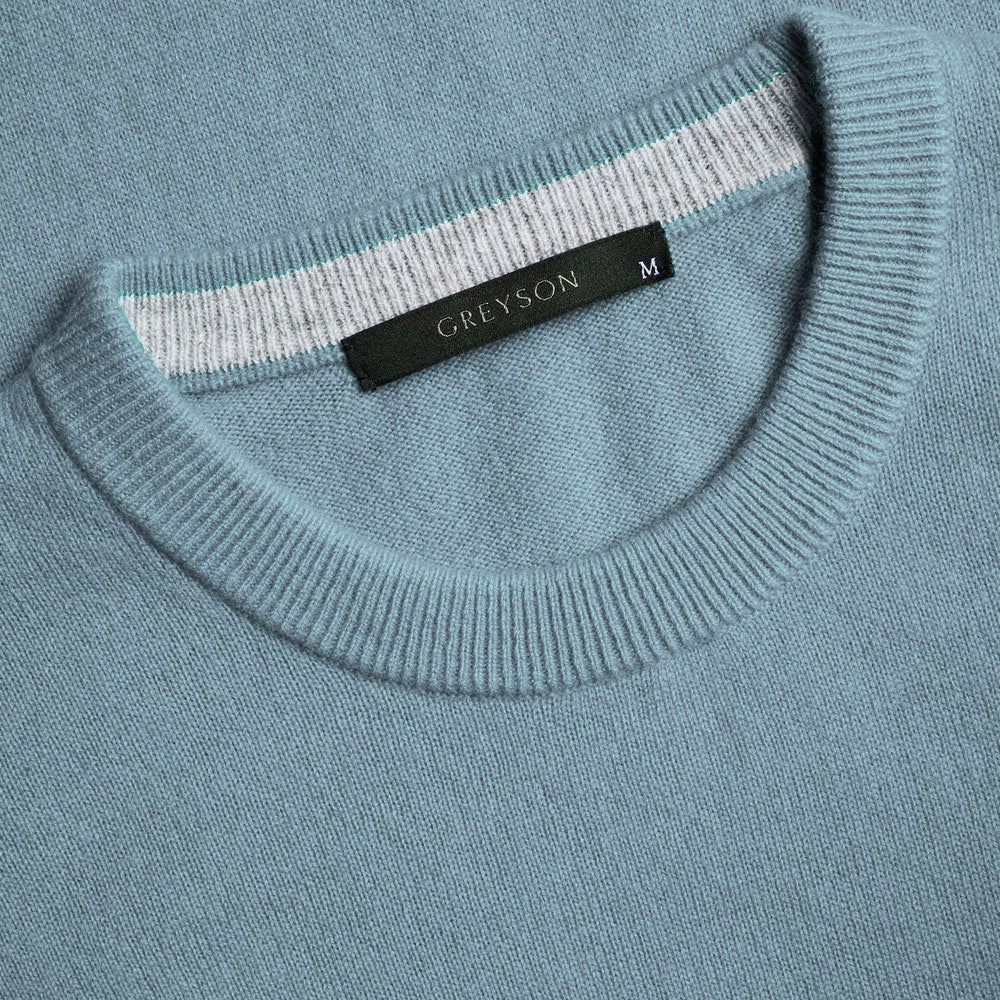 Greyson Golf Mid Layer - Tomahawk Cashmere Crew - Harbor SS26