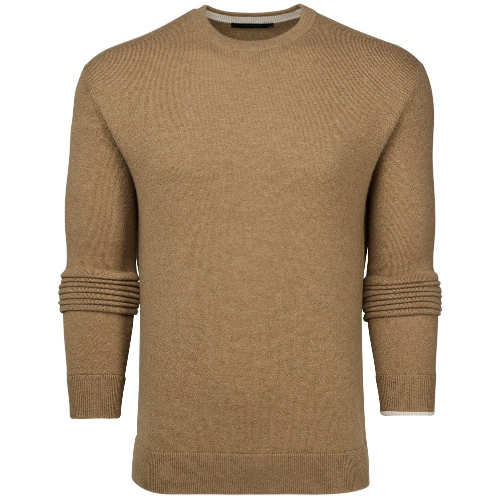 Greyson Golf Mid Layer - Tomahawk Cashmere Crew - Sandstorm Hthr 2025
