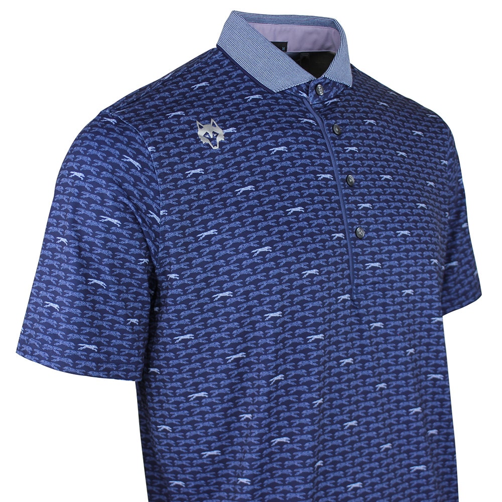 Greyson Golf Shirt - Running Wolf Polo - Maltese Blue AW26