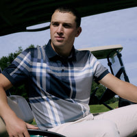 GP Exclusive - J.Lindeberg Tour Tech Print Reg. Fit Polo - GSO Tartan
