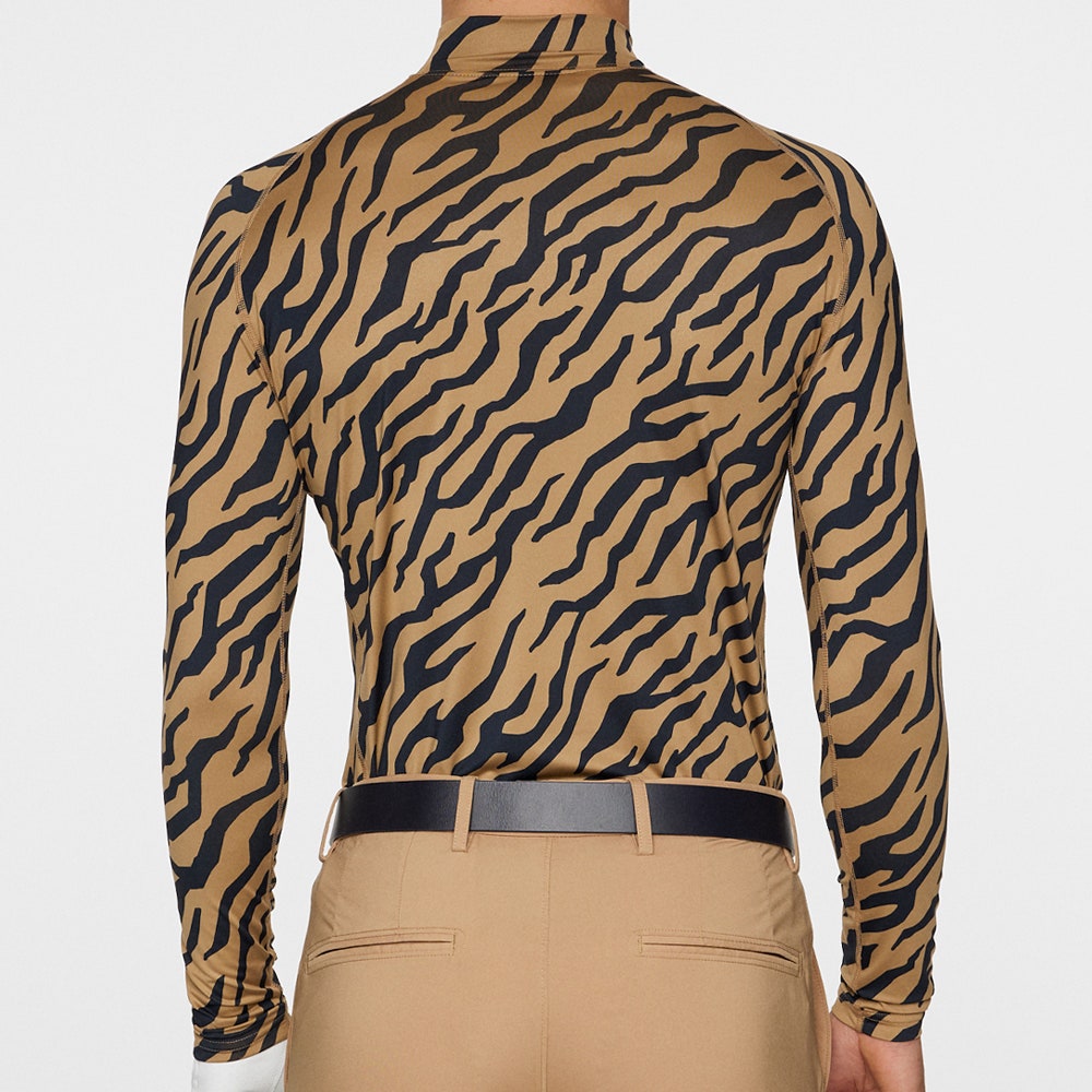 J.Lindeberg Golf Base Layer - Ello Compression Print - Tiger Brown SS25