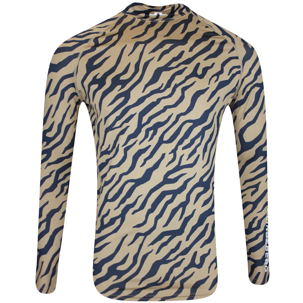 J.Lindeberg Golf Base Layer - Ello Compression Print - Tiger Brown SS25