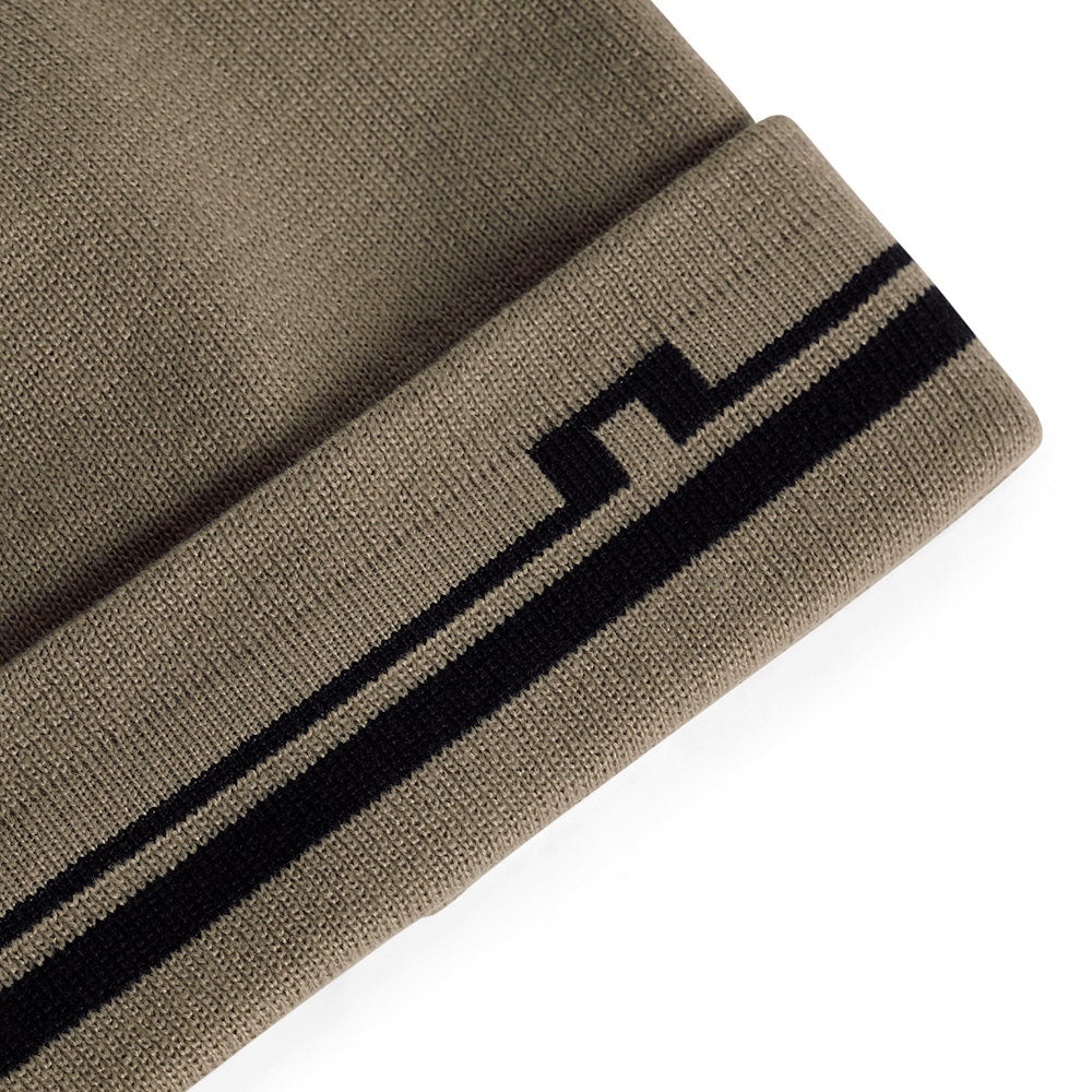 J.Lindeberg Golf Beanie - Barney Stripe - Brindle PS26