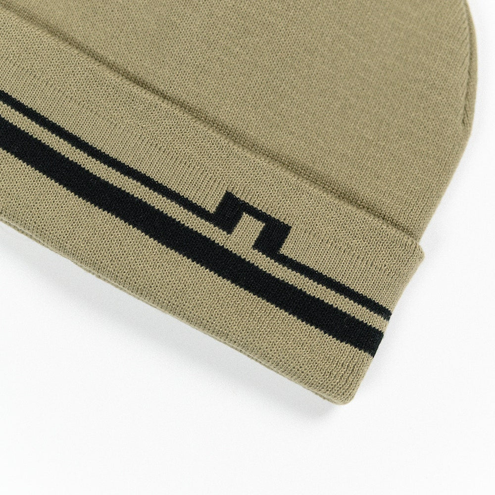 J.Lindeberg Golf Beanie - Barney Stripe - Brindle PS26