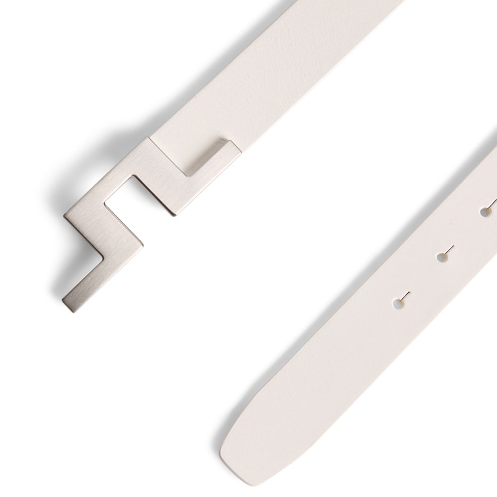 J.Lindeberg Golf Belt - Bridger Leather 3cm - White SS26