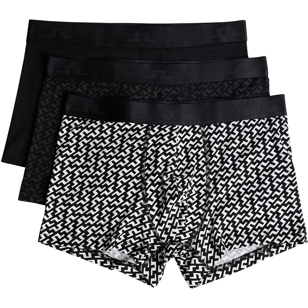 J.Lindeberg Golf Boxers - Seasonal Bridge Print - 3 Pack Black PS26