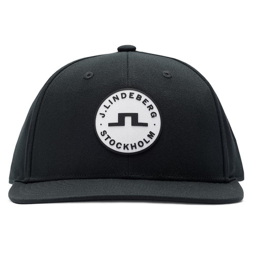 J.Lindeberg Golf Cap - Drive Flat Bill Snapback - Black SS26