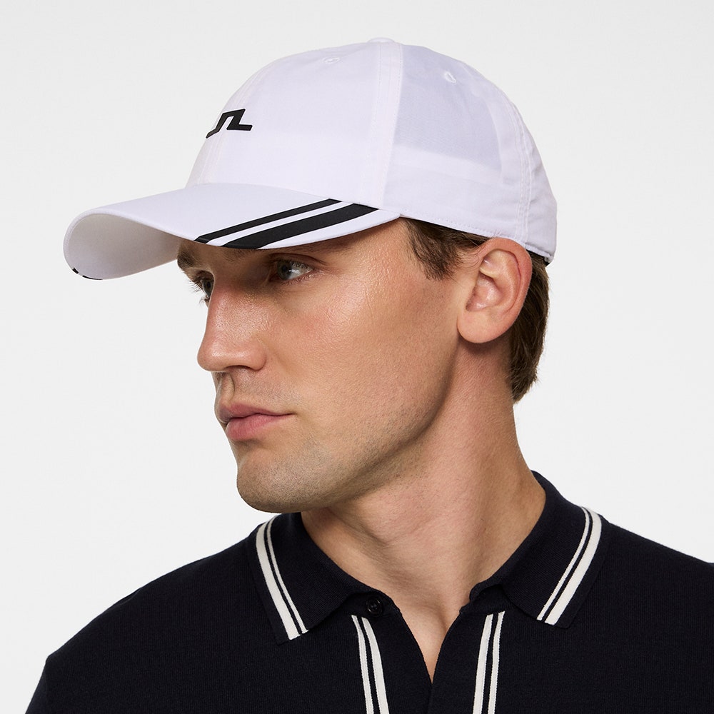 J.Lindeberg Golf Cap - Felix Stripe - White PS26
