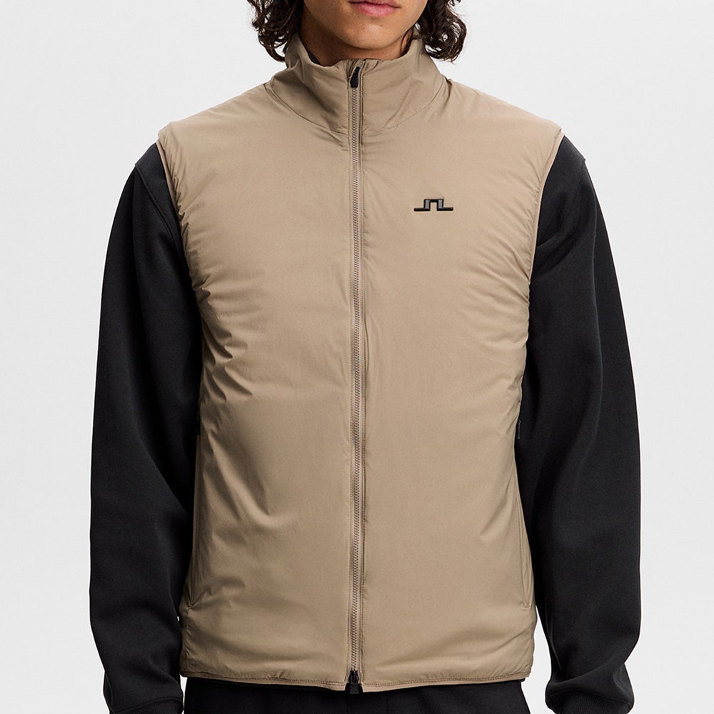 J.Lindeberg Golf Gilet - Clinton Padded Vest - Brindle AW26