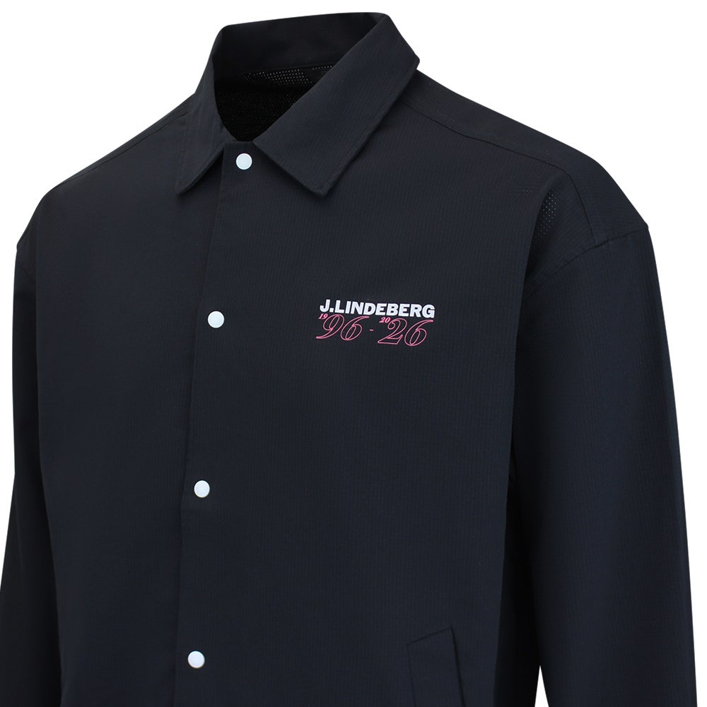 J.Lindeberg Golf Jacket - 30Y Cam Coach Overshirt - Black SH26