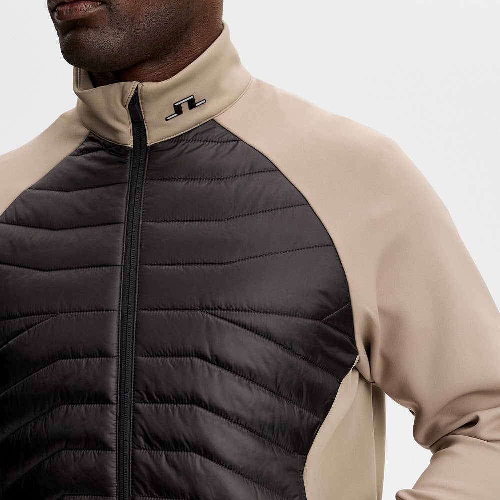 J.Lindeberg Golf Jacket - Heyden Quilted Hybrid FZ - Black SS26