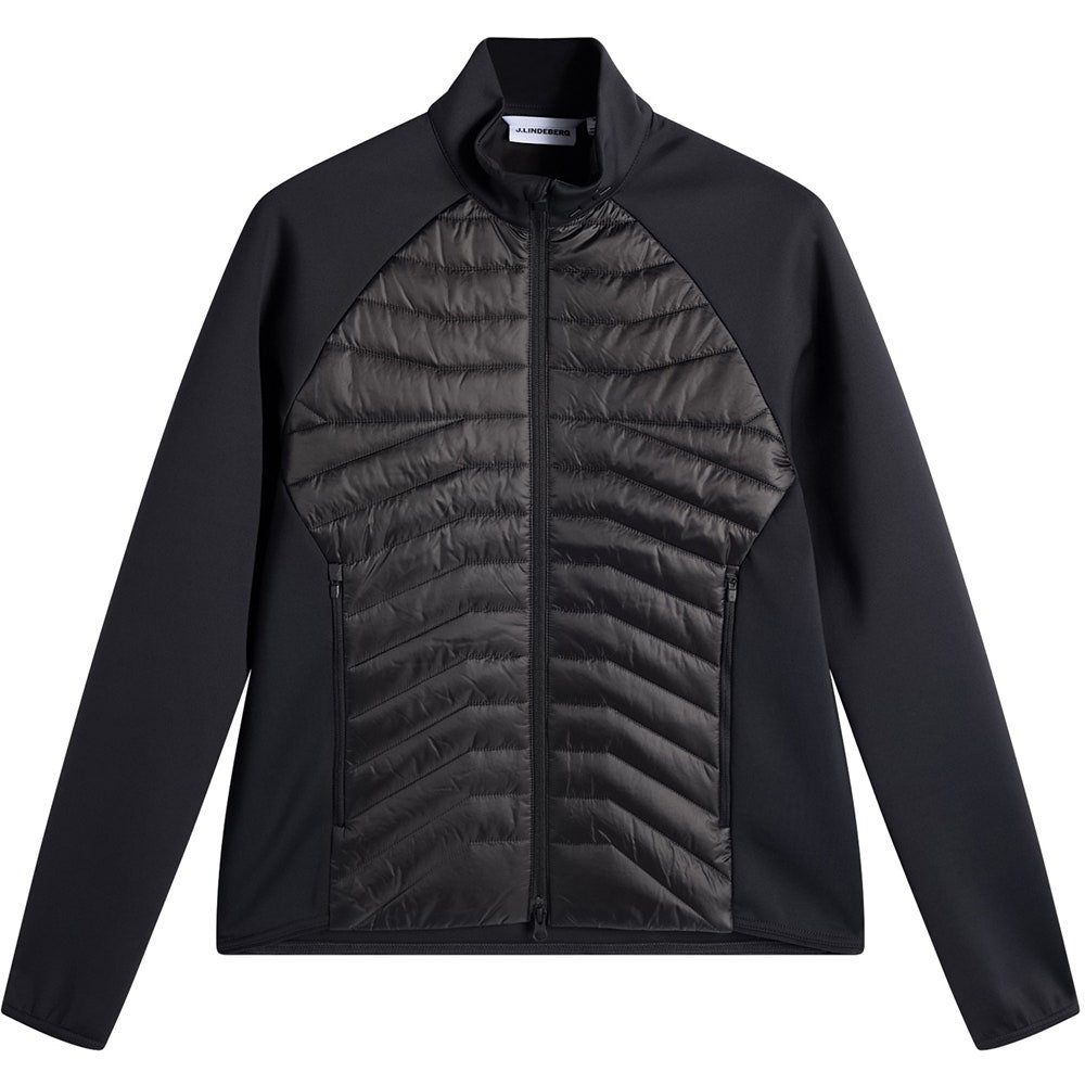 J.Lindeberg Golf Jacket - Heyden Quilted Hybrid FZ - Black AW26