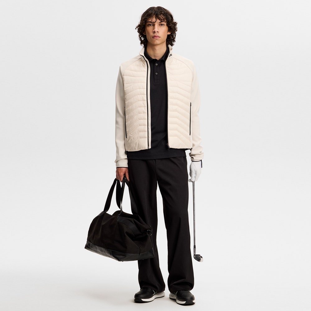 J.Lindeberg Golf Jacket - Heyden Quilted Hybrid FZ - Moonbeam SS26
