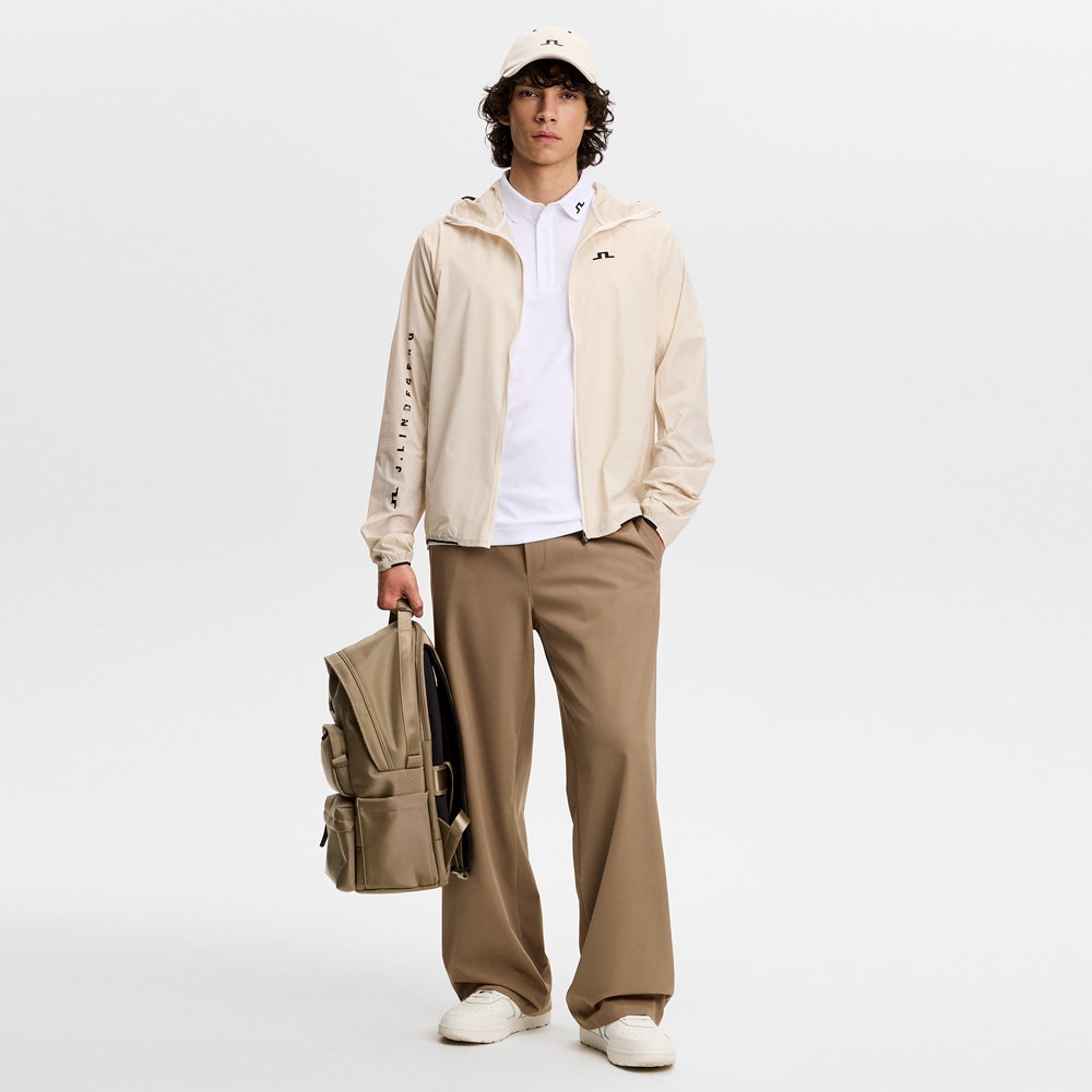J.Lindeberg Golf Jacket - Merrick Windblock Hoodie FZ - Moonbeam SS26