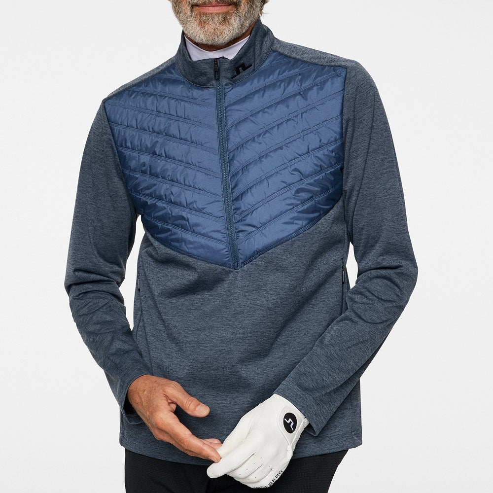 J.Lindeberg Golf Jacket - Raph Quilt Hybrid HZ - V Indigo Mel. AW25