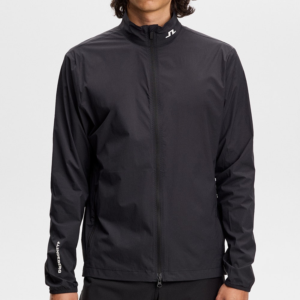 J.Lindeberg Golf Jacket - Tour Tech Packable FZ - Black AW26