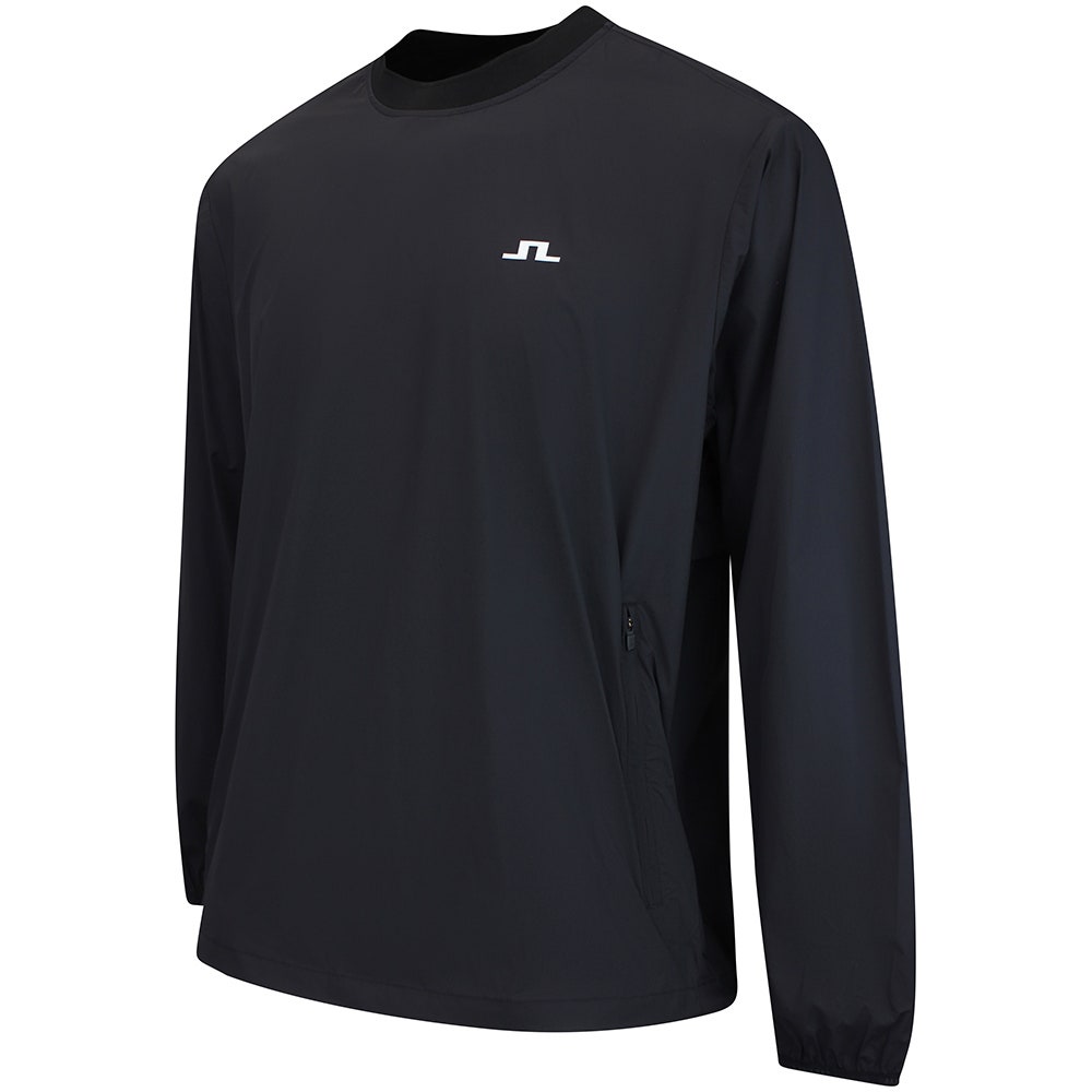 J.Lindeberg Golf Jacket - Waren Windbreaker Crew Neck - Black AW26