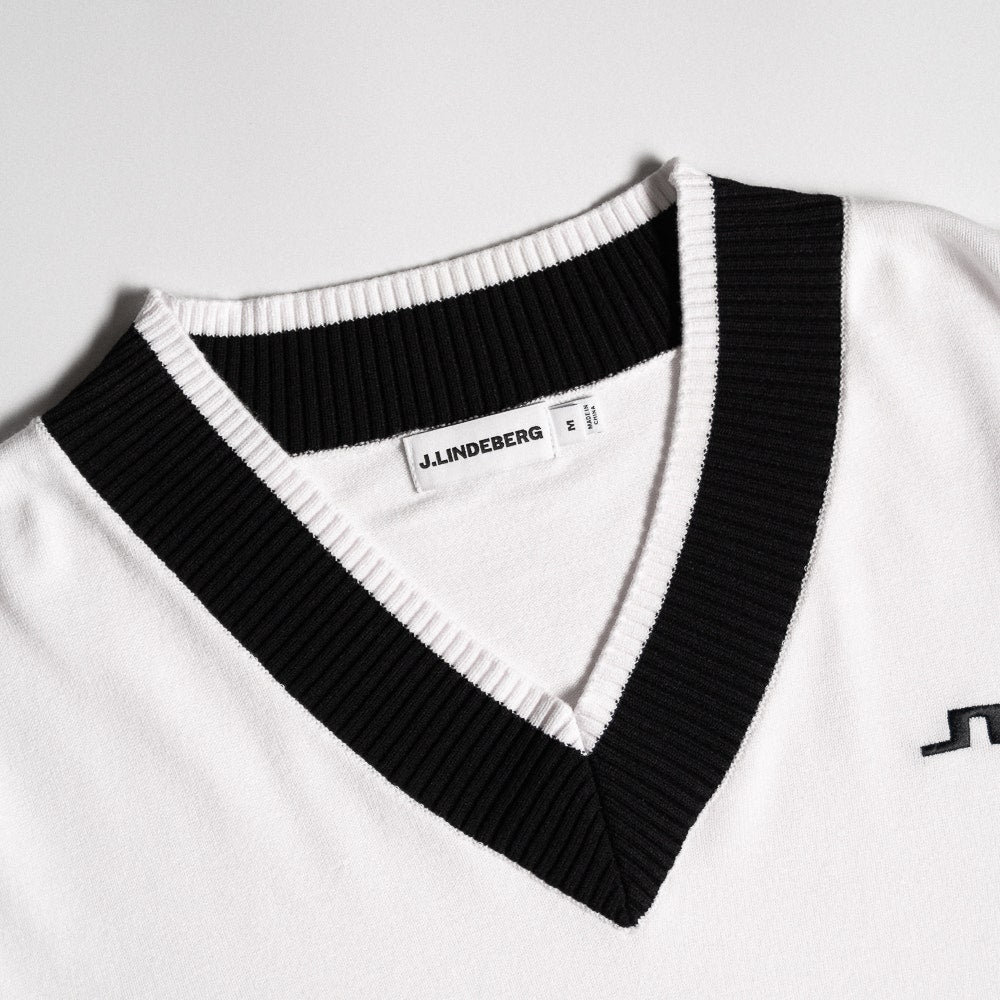 J.Lindeberg Golf Jumper - 30Y Nikolas Knit Sweater - White SH26
