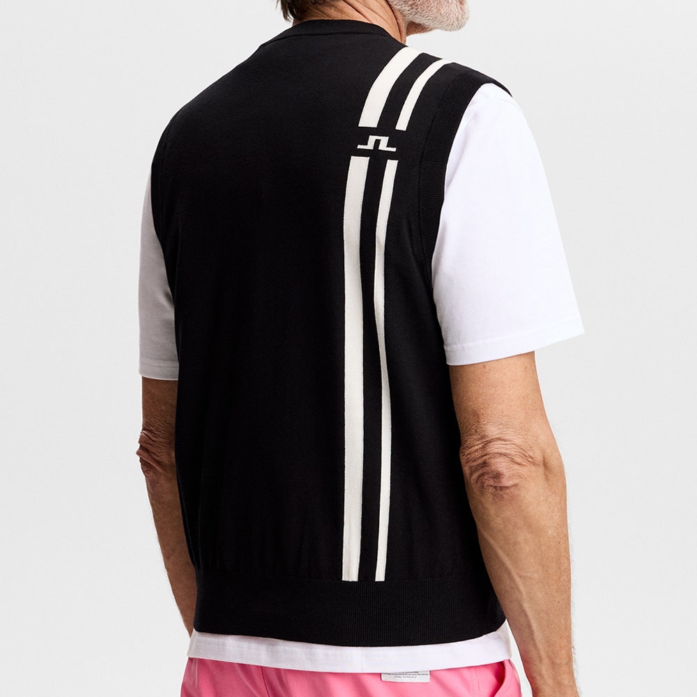 J.Lindeberg Golf Jumper - 30Y Wallis Knit Vest - Black SH26