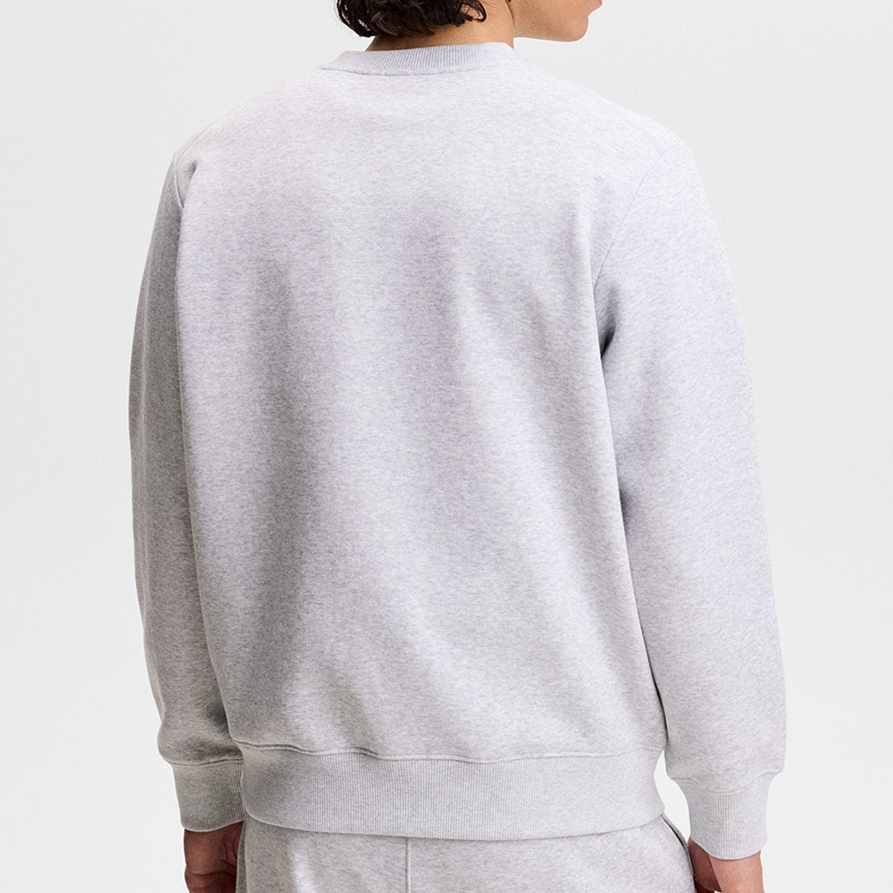 J.Lindeberg Golf Jumper - Alpha Crew Neck - Light Grey Melange AW26