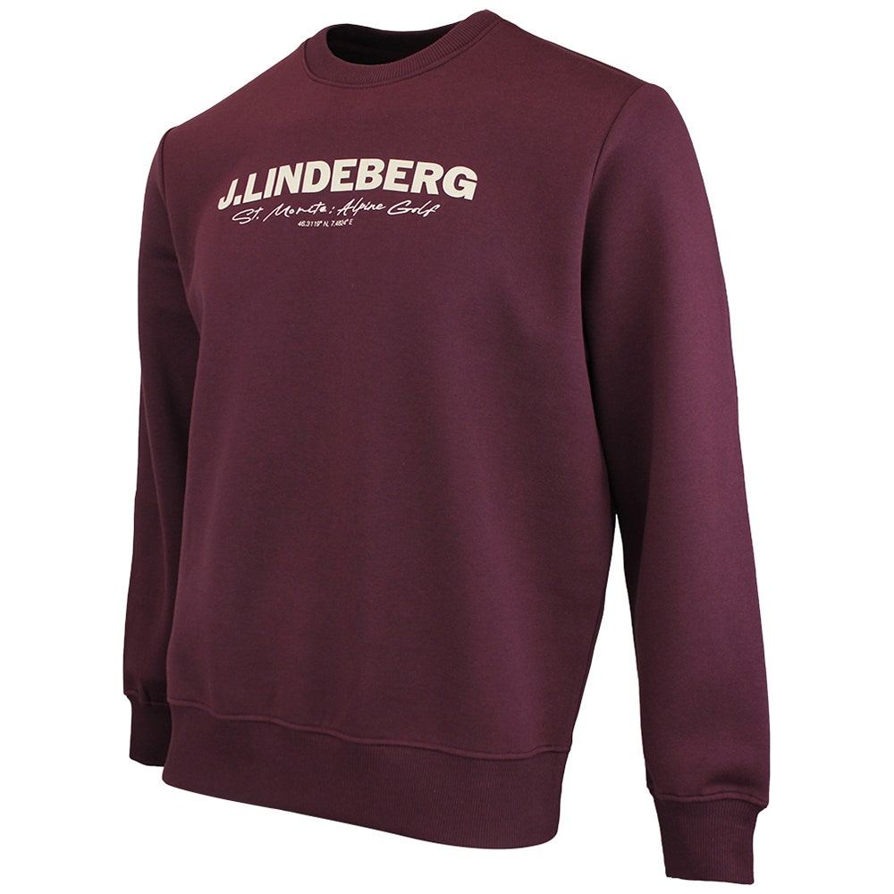 J.Lindeberg Golf Jumper - Alpha Graphic Crew Neck - Winetasting AW26