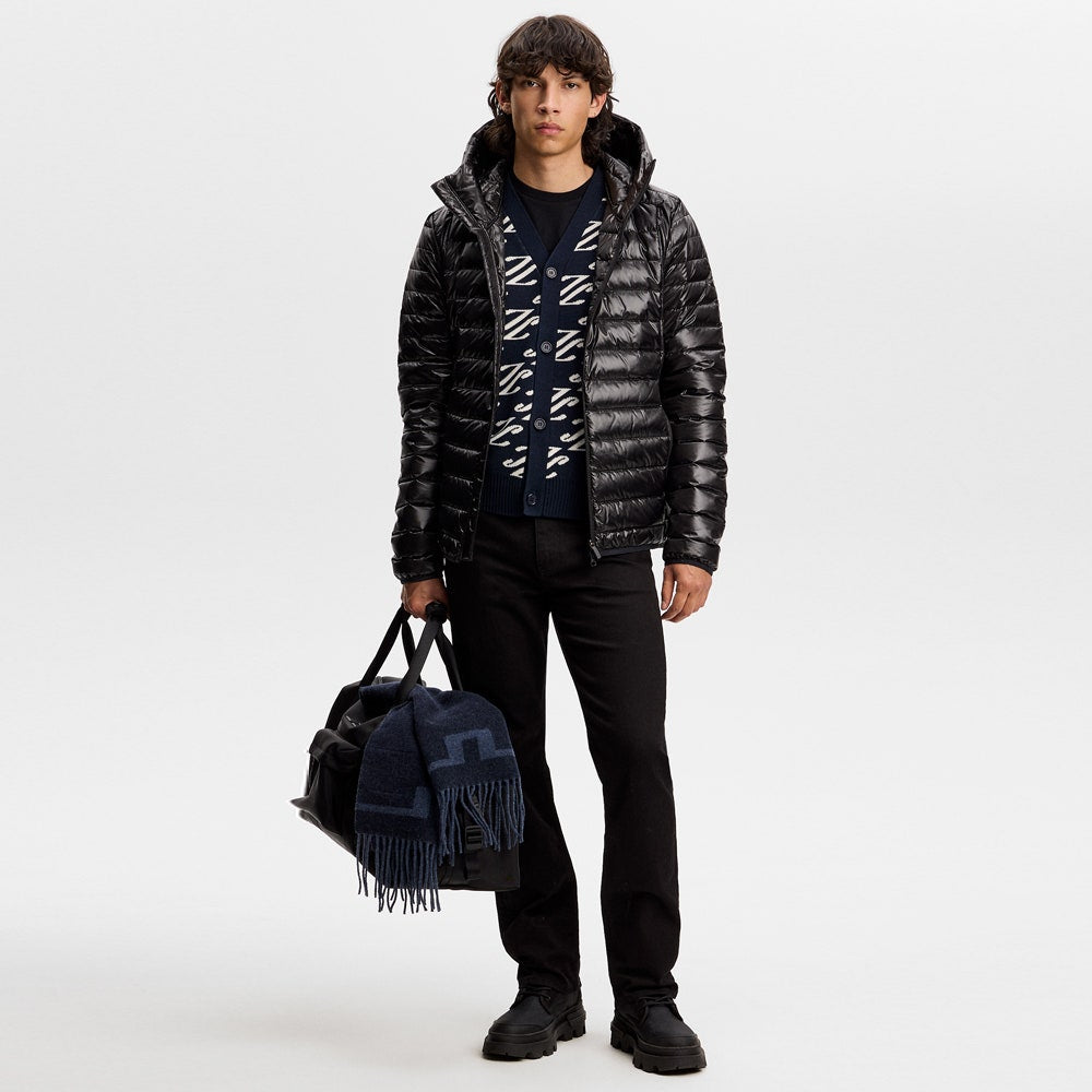 J.Lindeberg Golf Jumper - Denny Jacquard Cardigan - JL Navy AW26