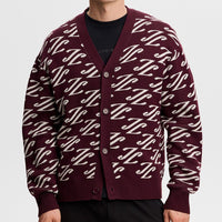 J.Lindeberg Golf Jumper - Denny Jacquard Cardigan - Winetasting AW26