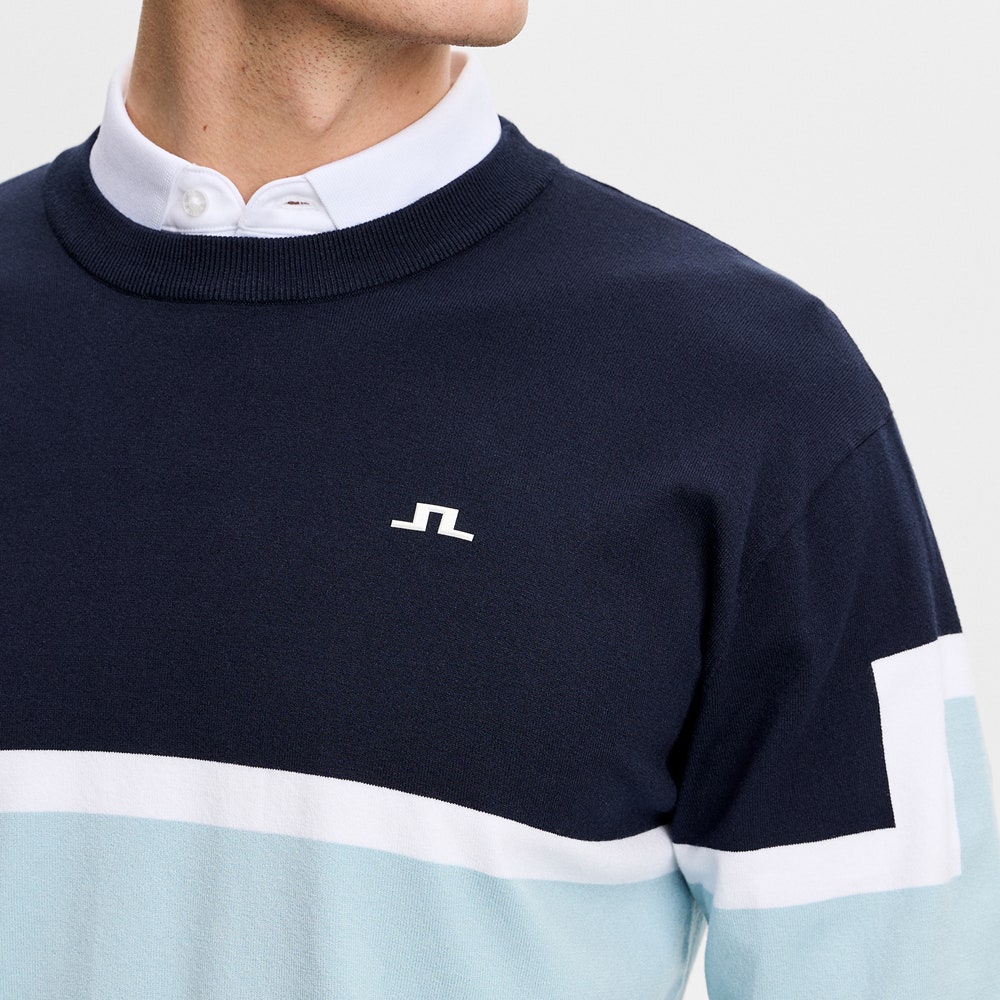 J.Lindeberg Golf Jumper - Emrik Knitted Crew - Forget-Me-Not SS26