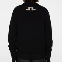 J.Lindeberg Golf Jumper - Fabian Après Golf Crew Neck - Black PS26