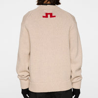 J.Lindeberg Golf Jumper - Fabian Après Golf Crew Neck - Moonbeam PS26