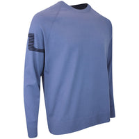 J.Lindeberg Golf Jumper - Heath Tech Knit Crew - Vintage Indigo AW25