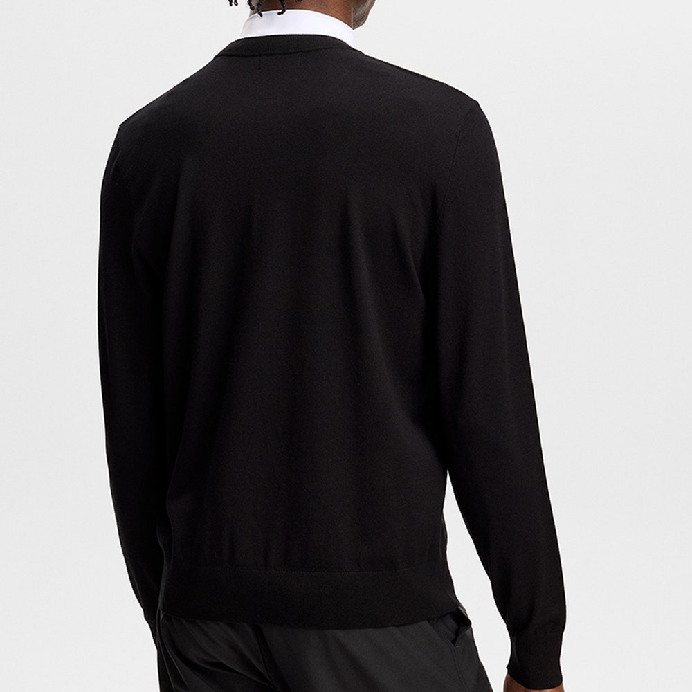 J.Lindeberg Golf Jumper - Henry Knitted Crew Neck - Black AW26