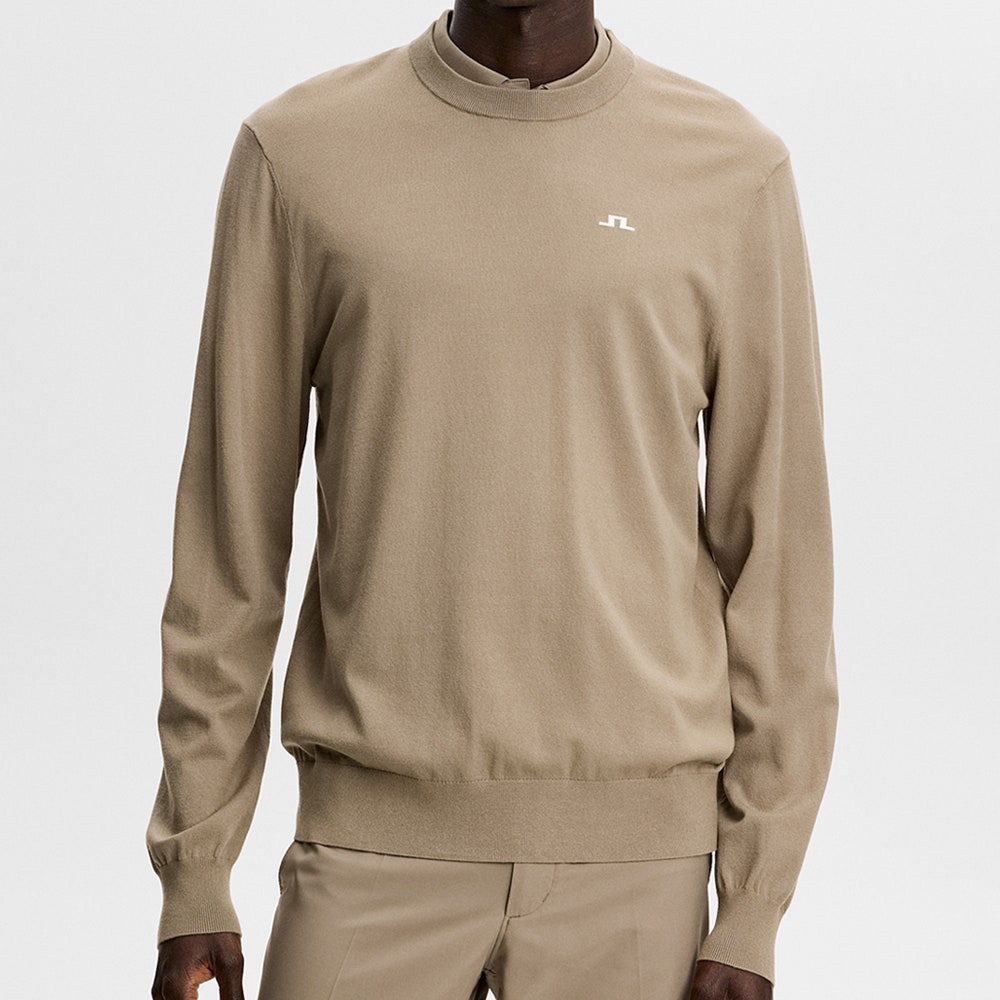 J.Lindeberg Golf Jumper - Henry Knitted Crew Neck - Brindle AW26