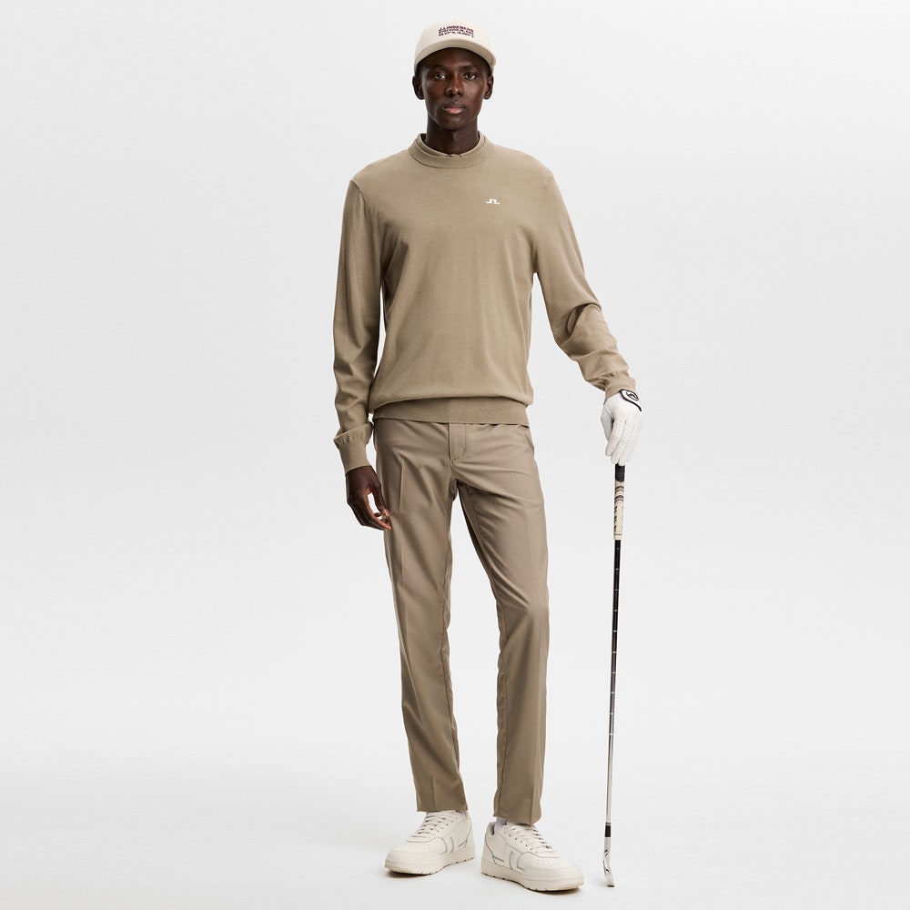 J.Lindeberg Golf Jumper - Henry Knitted Crew Neck - Brindle AW26