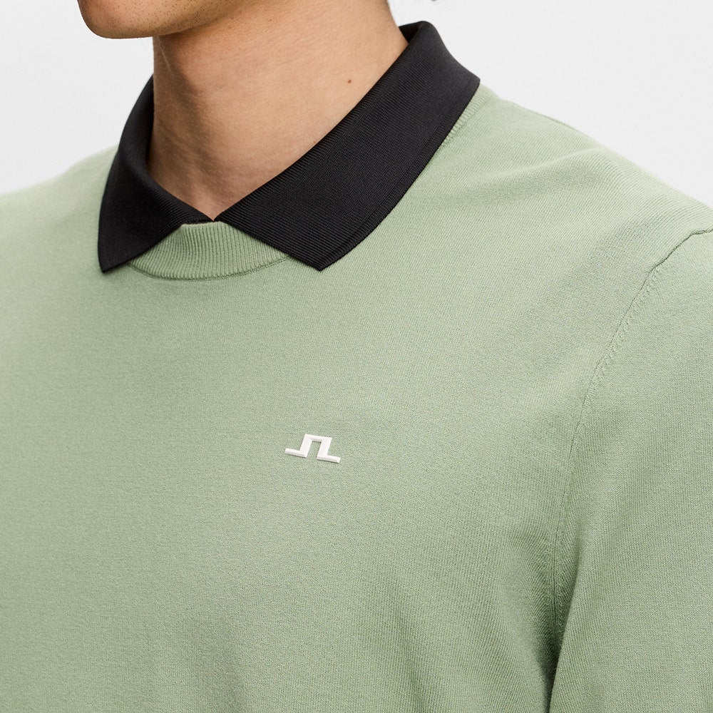 J.Lindeberg Golf Jumper - Henry Knitted Crew Neck - Hedge Green SS26