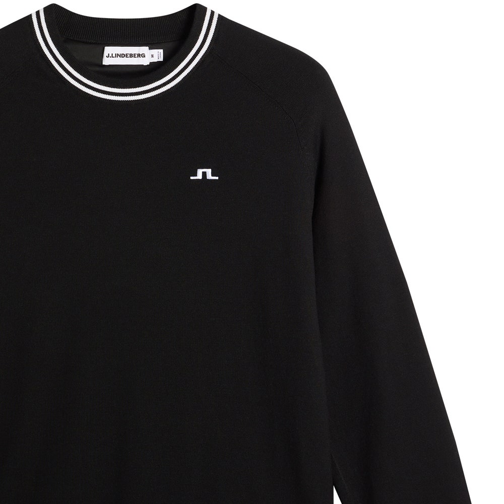 J.Lindeberg Golf Jumper - Kenny Windbreaker Knit - Black AW26
