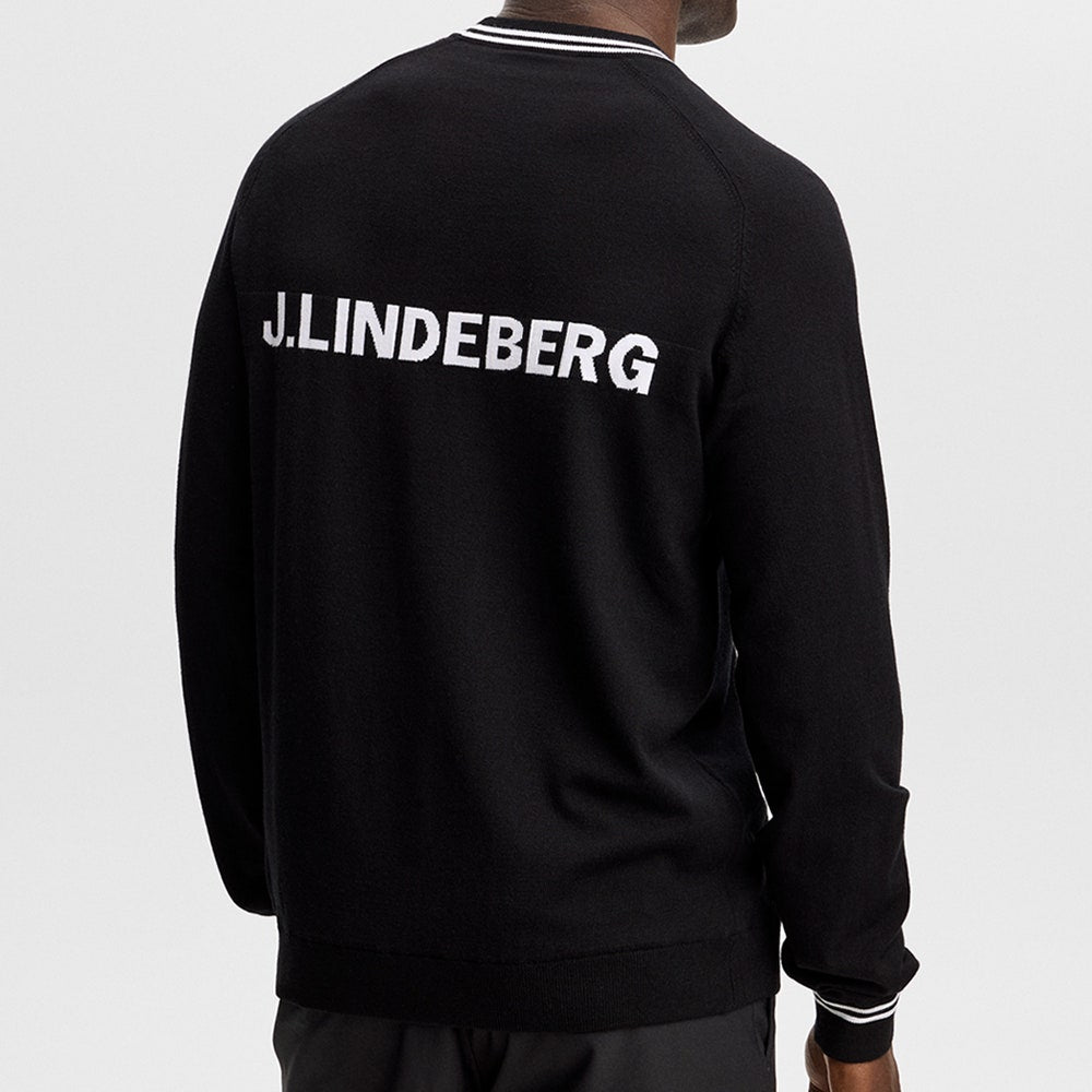 J.Lindeberg Golf Jumper - Kenny Windbreaker Knit - Black AW26