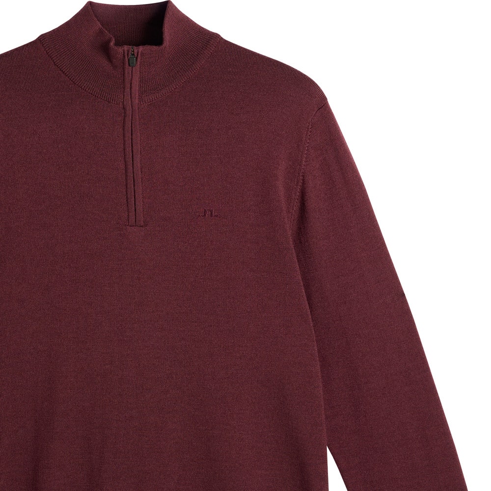 J.Lindeberg Golf Jumper - Kiyan Merino QZ - Winetasting AW26