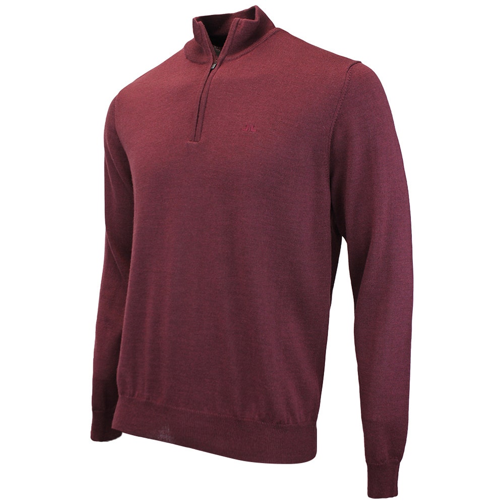 J.Lindeberg Golf Jumper - Kiyan Merino QZ - Winetasting AW26