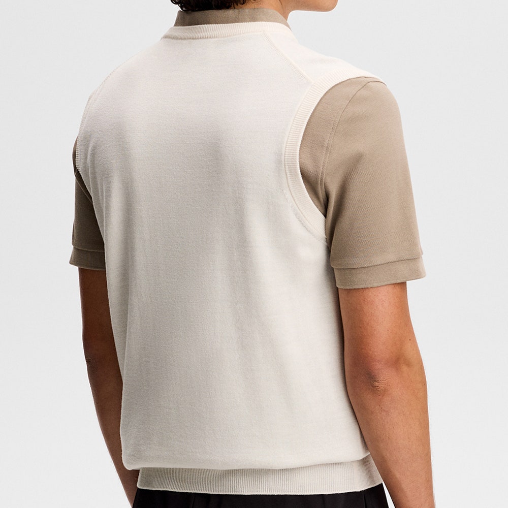 J.Lindeberg Golf Jumper - Liam Knitted Vest - White AW26