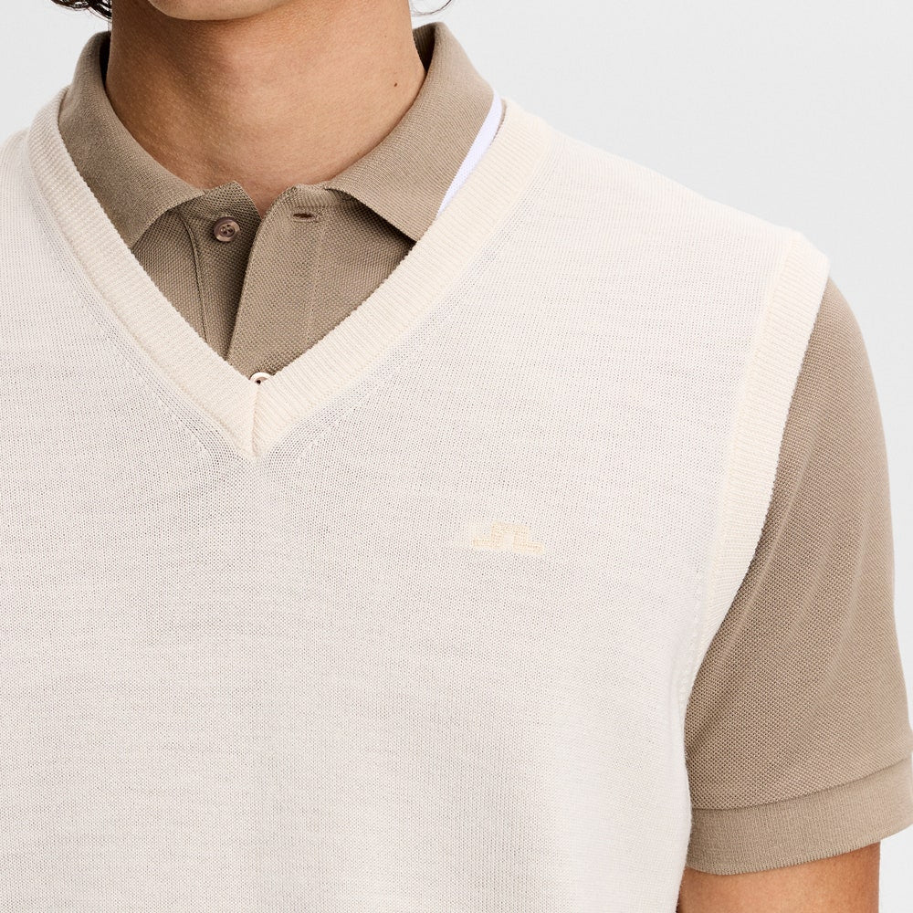 J.Lindeberg Golf Jumper - Liam Knitted Vest - White AW26